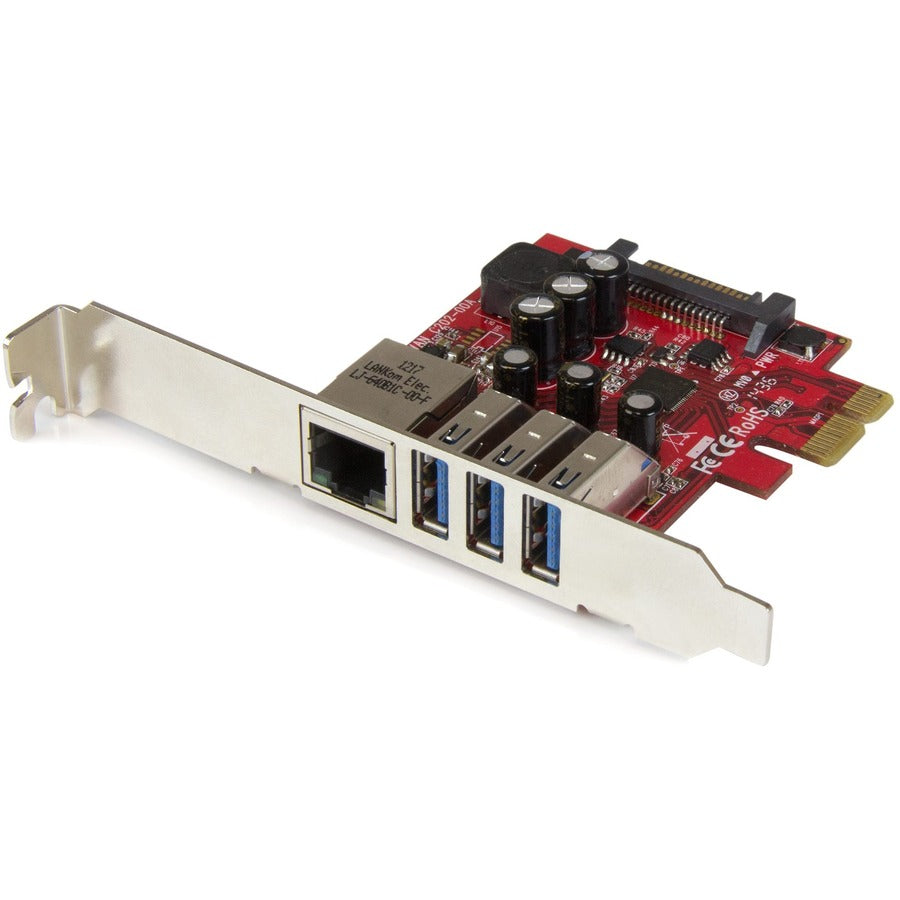 StarTech.com Carte PCI Express USB 3.0 3 ports + Gigabit Ethernet - 5 Gbit/s PEXUSB3S3GE