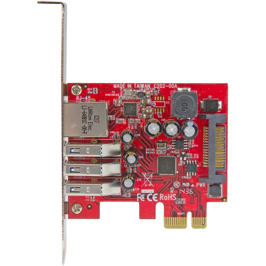 StarTech.com Carte PCI Express USB 3.0 3 ports + Gigabit Ethernet - 5 Gbit/s PEXUSB3S3GE