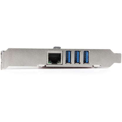 StarTech.com Carte PCI Express USB 3.0 3 ports + Gigabit Ethernet - 5 Gbit/s PEXUSB3S3GE