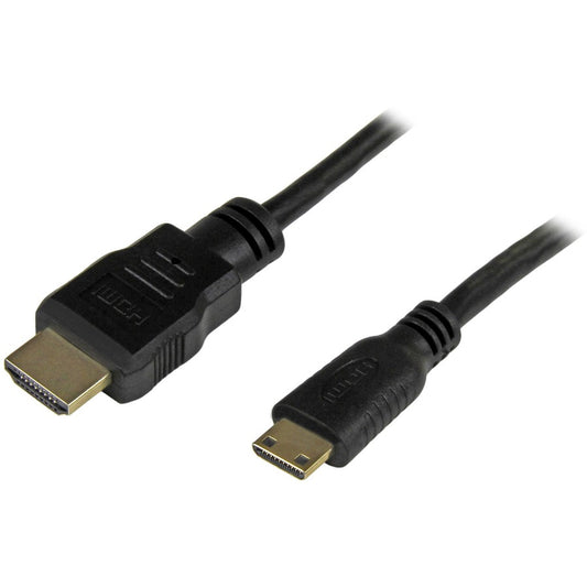 StarTech.com Câble Mini HDMI vers HDMI de 30 cm avec Ethernet, câble/cordon adaptateur Mini HDMI 1.4 (Type-C) haute vitesse 4K 30 Hz vers HDMI, M/M HDMIACMM1