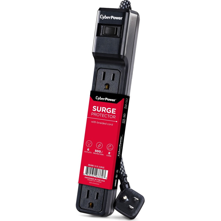 Parasurtenseur/protecteur de surtension à 6 prises CyberPower B608B B608B