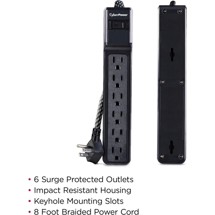Parasurtenseur/protecteur de surtension à 6 prises CyberPower B608B B608B