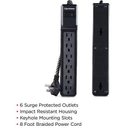 Parasurtenseur/protecteur de surtension à 6 prises CyberPower B608B B608B