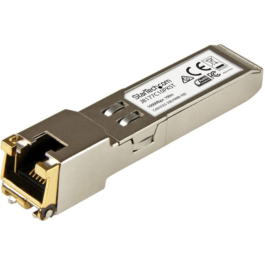 StarTech.com Lot de 10 modules SFP compatibles HPE J8177C - 1000BASE-T - 1GE Gigabit Ethernet SFP SFP vers RJ45 Cat6/Cat5e - 100 m J8177C10PKST
