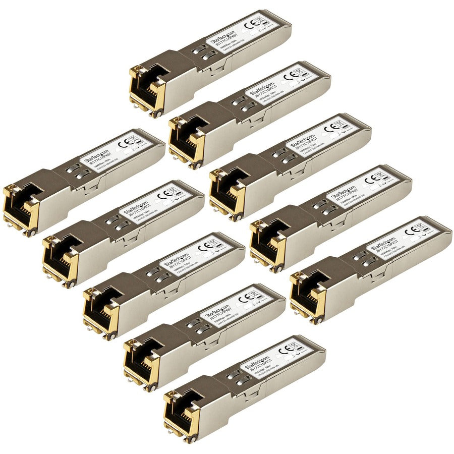 StarTech.com Lot de 10 modules SFP compatibles HPE J8177C - 1000BASE-T - 1GE Gigabit Ethernet SFP SFP vers RJ45 Cat6/Cat5e - 100 m J8177C10PKST