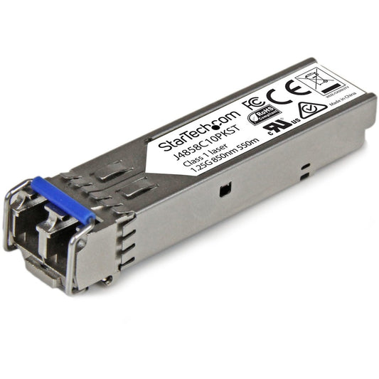 StarTech.com Lot de 10 modules SFP compatibles HPE J4859C 1000BASE-LX - Transceiver à fibre optique 1GbE Gigabit Ethernet monomode/multimode - 10 km J4859C10PKST