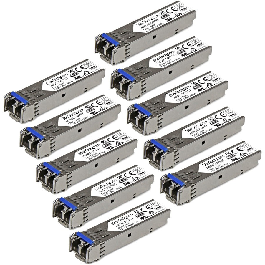 StarTech.com Lot de 10 modules SFP compatibles HPE J4859C 1000BASE-LX - Transceiver à fibre optique 1GbE Gigabit Ethernet monomode/multimode - 10 km J4859C10PKST