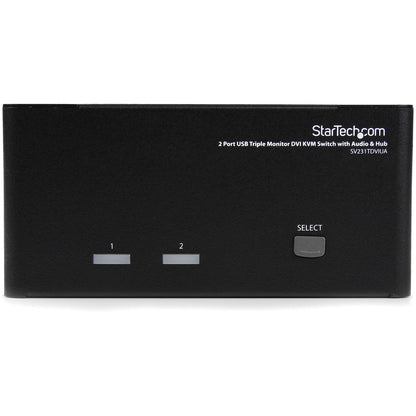 StarTech.com Commutateur KVM USB DVI à 2 ports pour trois écrans avec audio et hub USB 2.0 SV231TDVIUA