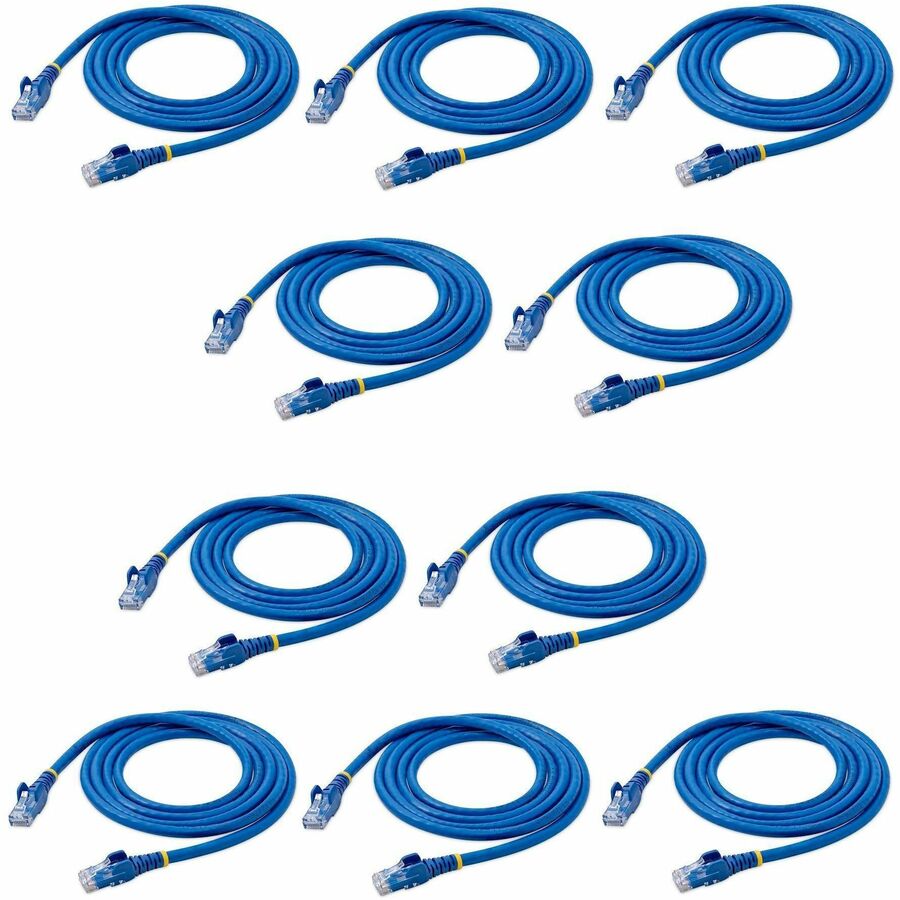Câble Ethernet CAT6 StarTech.com de 1,5 m - Lot de 10 - Certifié ETL - Cordon de raccordement CAT6 bleu - Connecteurs RJ45 anti-accrocs - 24 AWG - UTP N6PATCH5BL10PK