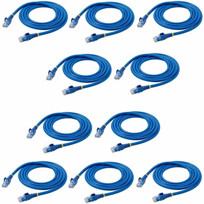 Câble Ethernet CAT6 StarTech.com de 1,5 m - Lot de 10 - Certifié ETL - Cordon de raccordement CAT6 bleu - Connecteurs RJ45 anti-accrocs - 24 AWG - UTP N6PATCH5BL10PK