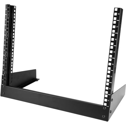 StarTech.com Rack de serveur de bureau 8U à 2 montants, rack d'ordinateur à cadre ouvert de 48,3 cm, petit rack pour la maison/le bureau pour équipement AV/studio/données/informatique RK8OD