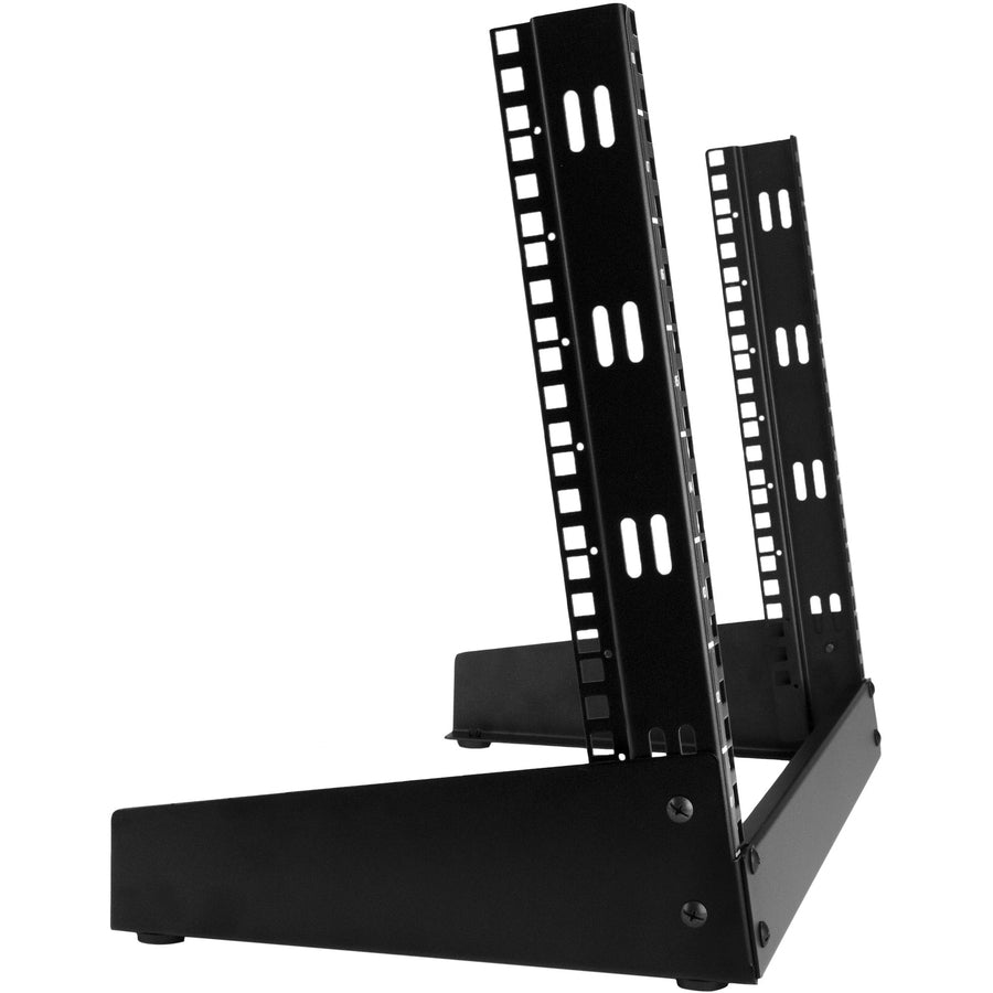 StarTech.com Rack de serveur de bureau 8U à 2 montants, rack d'ordinateur à cadre ouvert de 48,3 cm, petit rack pour la maison/le bureau pour équipement AV/studio/données/informatique RK8OD
