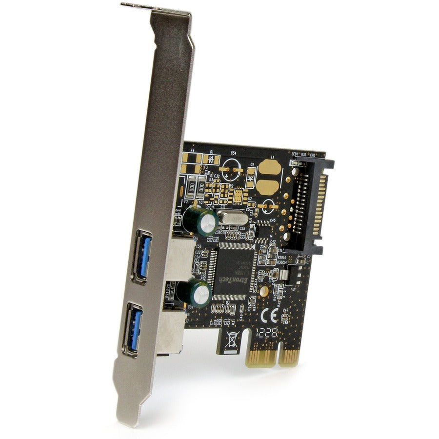 StarTech.com Carte contrôleur PCI Express PCIe SuperSpeed ​​USB 3.0 à 2 ports avec alimentation SATA - 5 Gbit/s PEXUSB3S23