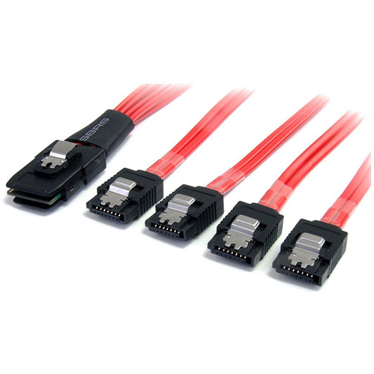 Câble SCSI SAS série attaché de 1 m de StarTech.com - SFF-8087 vers 4x SATA verrouillables SAS8087S4100