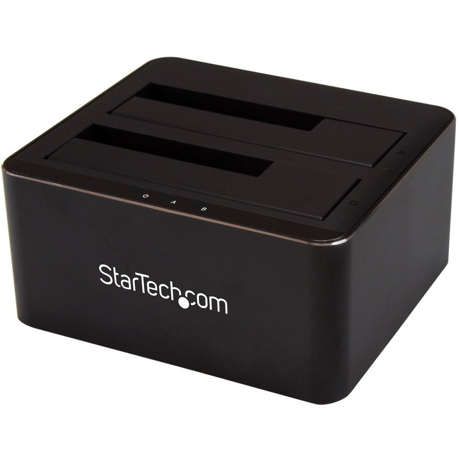 StarTech.com Station d'accueil pour disque dur USB 3.0 vers SATA à deux baies, SATA I/II/III 2,5/3,5 pouces, station d'accueil pour SSD/HDD, baies pour disque dur USB, chargement par le haut SDOCK2U33V