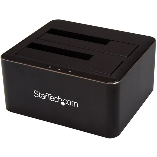 StarTech.com Station d'accueil pour disque dur USB 3.0 vers SATA à deux baies, SATA I/II/III 2,5/3,5 pouces, station d'accueil pour SSD/HDD, baies pour disque dur USB, chargement par le haut SDOCK2U33V