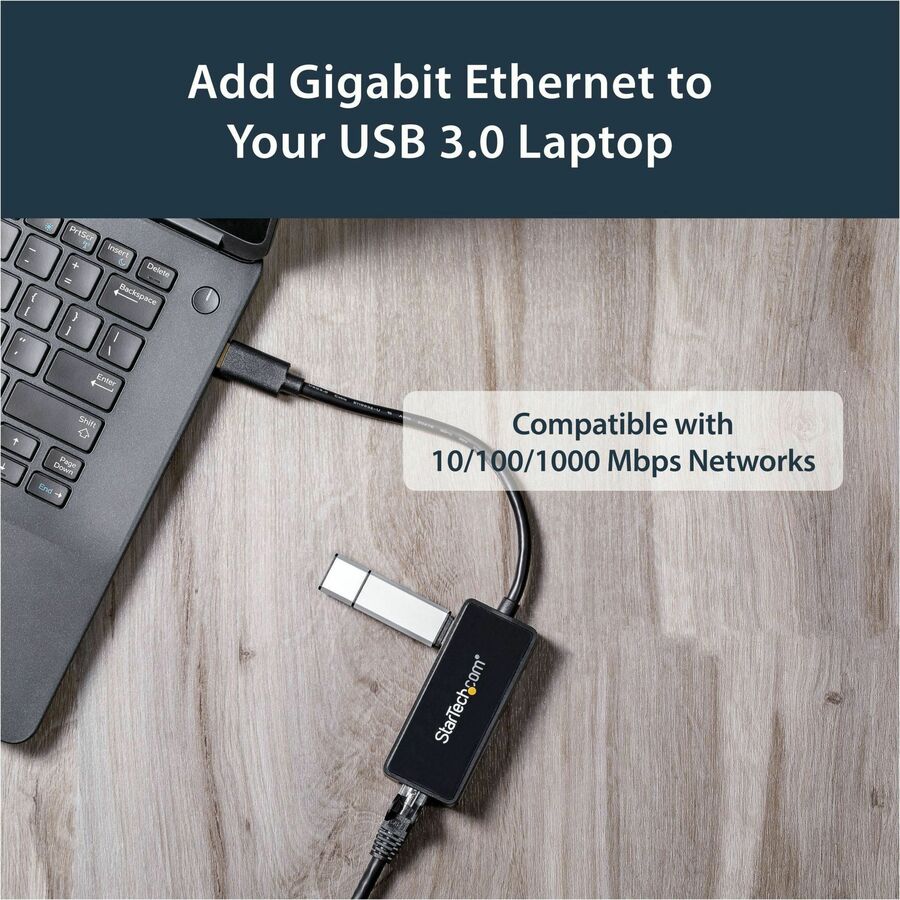 Adaptateur réseau StarTech.com USB 3.0 vers Gigabit Ethernet avec port USB - Noir USB31000SPTB
