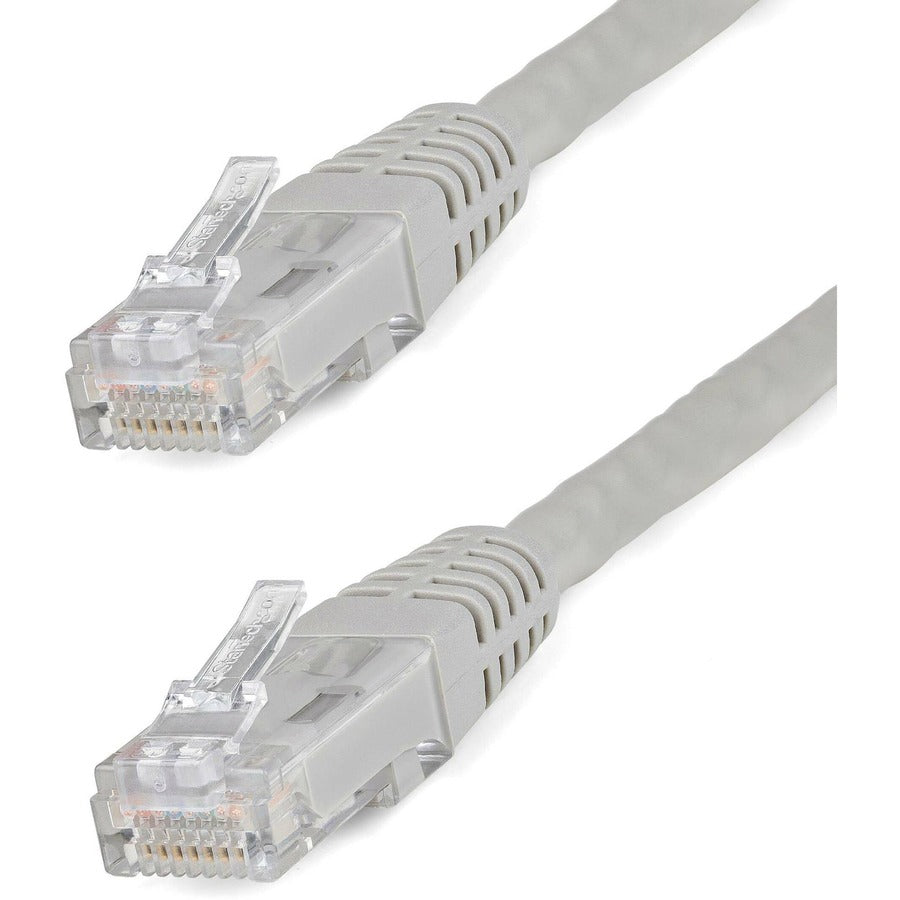 Câble Ethernet CAT6 StarTech.com de 10,7 m - Gigabit moulé gris - 100 W PoE UTP 650 MHz - Cordon de raccordement de catégorie 6 Câblage certifié UL/TIA C6PATCH35GR