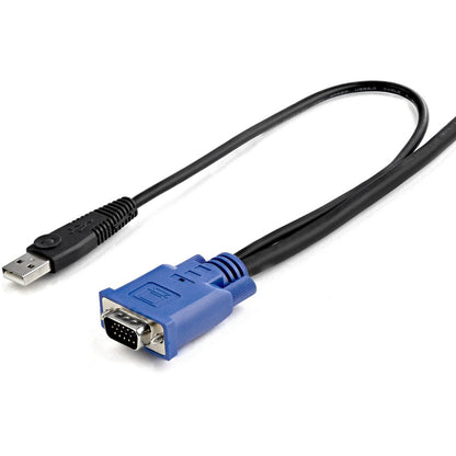 Câble KVM USB ultra fin 2 en 1 de 4,6 m StarTech.com - Câble vidéo/USB - USB type A à 4 broches, HD-15 (M) - HD-15 (M) - 4,57 m SVECONUS15