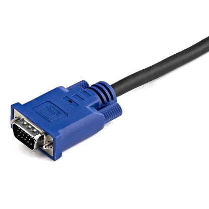 Câble KVM USB ultra fin 2 en 1 de 4,6 m StarTech.com - Câble vidéo/USB - USB type A à 4 broches, HD-15 (M) - HD-15 (M) - 4,57 m SVECONUS15