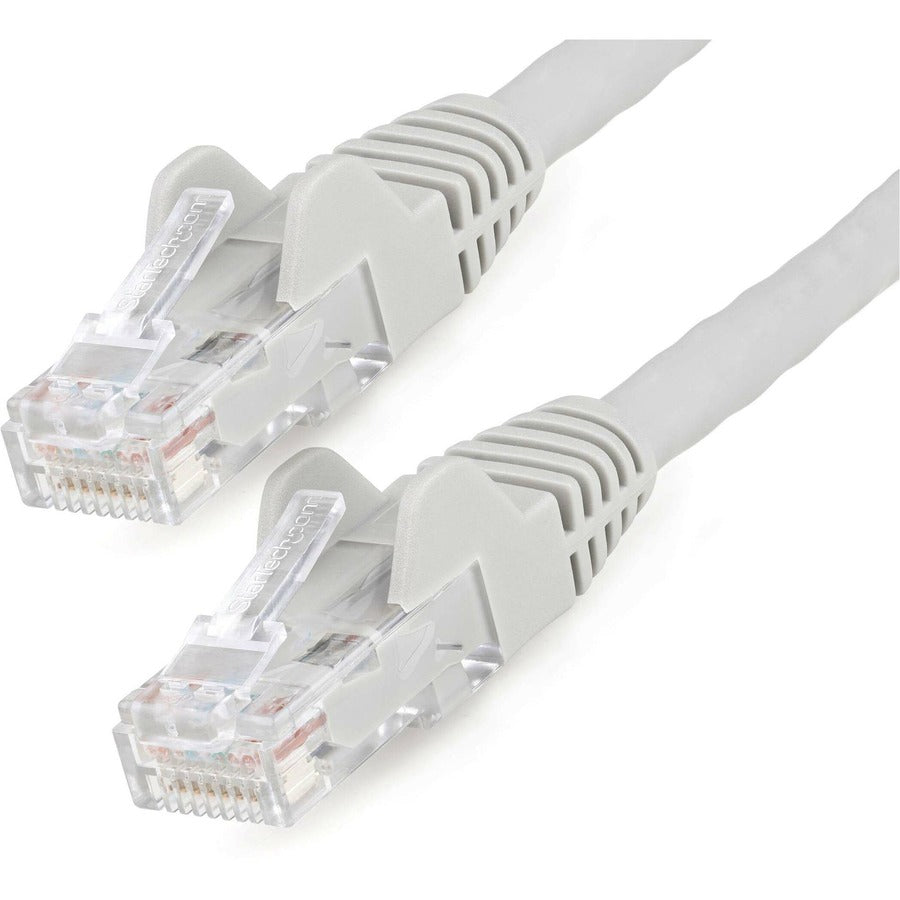 Câble Ethernet CAT6 StarTech.com de 30 cm, LSZH (faible émission de fumée et zéro halogène) 10 GbE anti-accroc 100 W PoE UTP RJ45, cordon de raccordement réseau gris, ETL N6LPATCH1GR