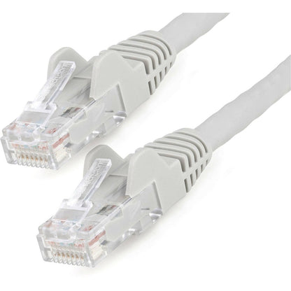 Câble Ethernet CAT6 StarTech.com de 30 cm, LSZH (faible émission de fumée et zéro halogène) 10 GbE anti-accroc 100 W PoE UTP RJ45, cordon de raccordement réseau gris, ETL N6LPATCH1GR