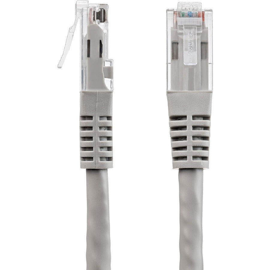 Câble Ethernet CAT6 StarTech.com de 30 cm (1 pi) - Gigabit moulé gris - 100 W PoE UTP 650 MHz - Cordon de raccordement de catégorie 6 Câblage certifié UL/TIA C6PATCH1GR