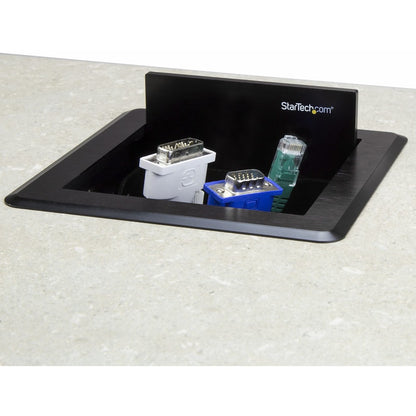 StarTech.com Conference Table Cable Management Box - Table Top - Conference Room AV - Conference Table Connectivity Box BOX4CABLE