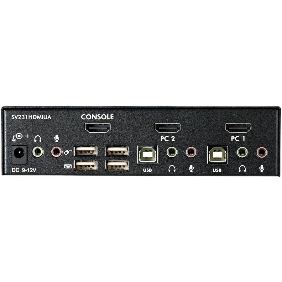 Commutateur KVM USB HDMI à 2 ports StarTech.com avec audio et hub USB 2.0 SV231HDMIUA