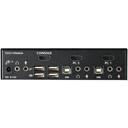 Commutateur KVM USB HDMI à 2 ports StarTech.com avec audio et hub USB 2.0 SV231HDMIUA
