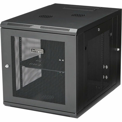 StarTech.com Armoire réseau murale 12U 19" - Boîtier de salle serveur ventilé à charnières de 24" de profondeur, rack d'équipement informatique flexible verrouillable avec étagère RK1232WALHM
