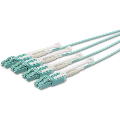 StarTech.com Câble à fibre optique multimode MTP(F)/PC vers 4x LC/PC Duplex Breakout OM3 de 2 m (6 pi), 40G, faible perte d'insertion, cordon de raccordement à fibre optique MPO8LCPL2M