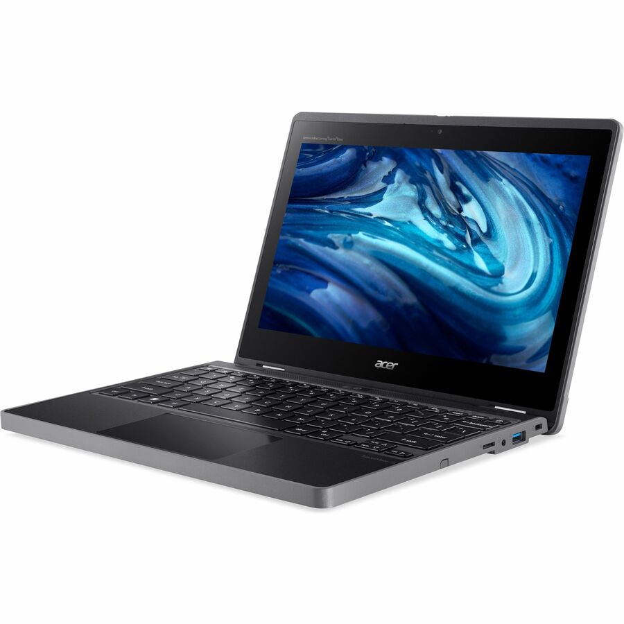 Acer TravelMate Spin B3 B311RN-33 TMB311RN-33-C0JS Ordinateur portable convertible 2 en 1 à écran tactile 11,6" - WXGA - Intel N100 - 4 Go - Mémoire flash 128 Go - Clavier anglais - Noir NX.VZ3AA.002