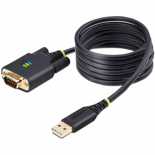 StarTech.com Câble adaptateur USB vers série null modem de 2 m, rétention COM, FTDI, RS232, vis/écrous DB9 interchangeables, Windows/macOS/Linux 1P6FFCN-USB-SERIAL