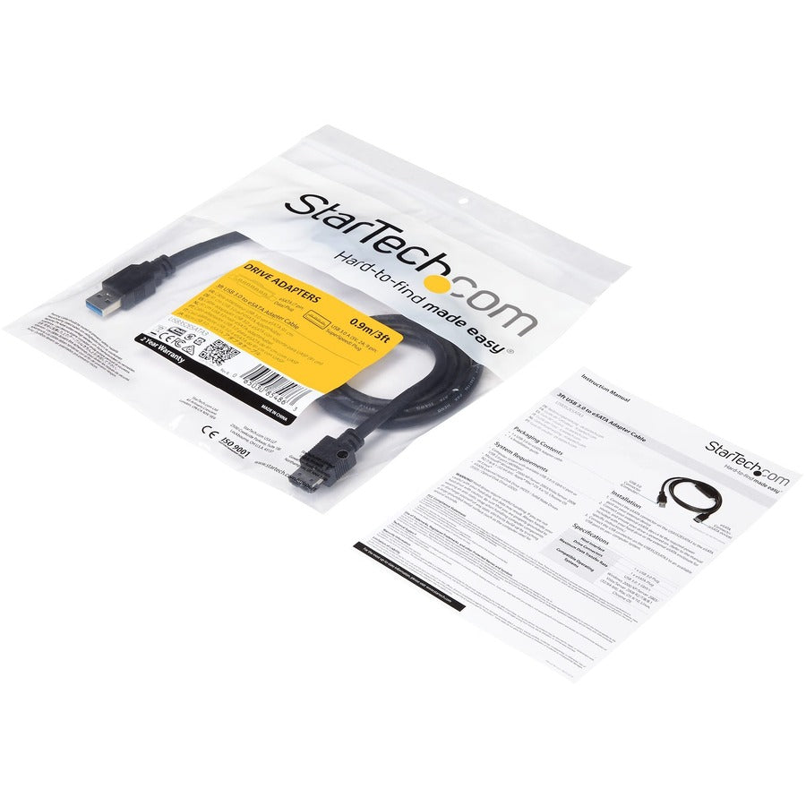 Câble adaptateur USB 3.0 vers eSATA HDD/SSD/ODD StarTech.com - 0,9 m Câble adaptateur eSATA pour disque dur vers USB 3.0 - SATA 6 Gbit/s USB3S2ESATA3