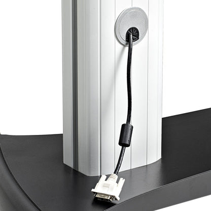 StarTech.com Support TV double, TV VESA 60 pouces jusqu'à 50 kg/110 lb chacune, support d'écran mobile réglable en hauteur, support TV roulant sur roulettes STNDMTVDUO