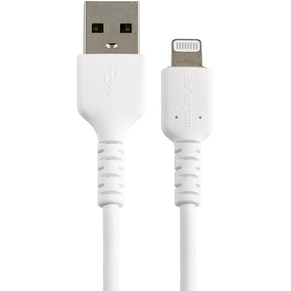 StarTech.com Câble USB-A vers Lightning blanc durable de 30 cm, câble de charge/synchronisation robuste et résistant pour Apple iPhone/iPad certifié MFi RUSBLTMM30CMW