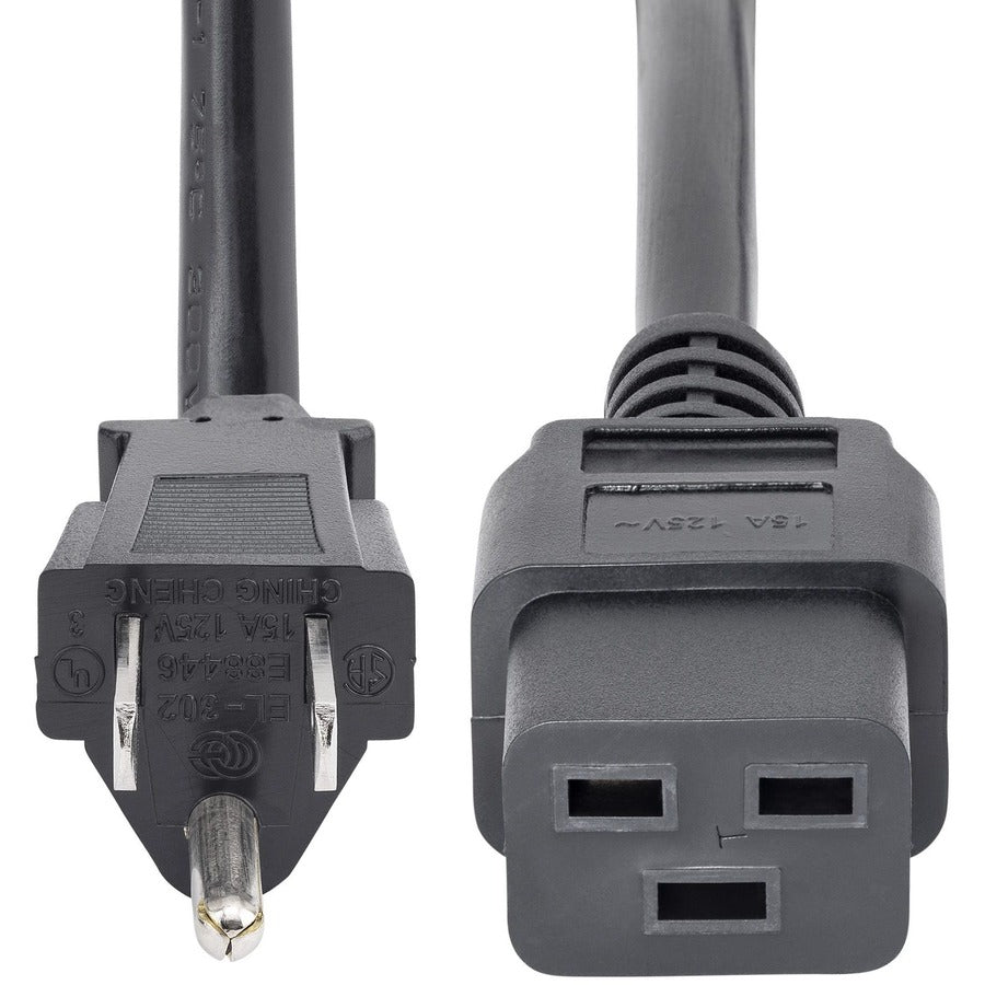 StarTech.com 3ft (1m) Heavy Duty Power Cord, NEMA 5-15P to C19, 15A 125V, 14AWG, Computer Power Cord, Heavy Gauge Power Cable PXT515C19143