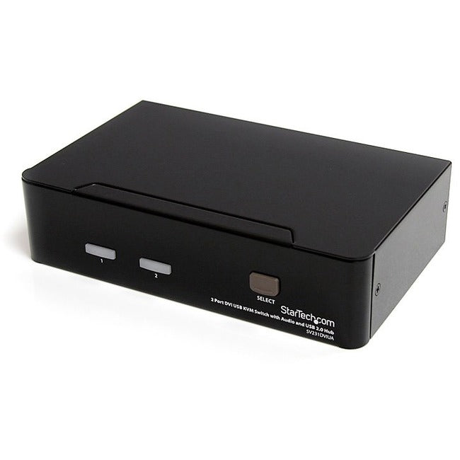StarTech.com Commutateur KVM DVI + USB 2 ports avec audio - Commutateur KVM - Hub USB 2.0 - 2 ports - 1 utilisateur local - 1U SV231DVIUA