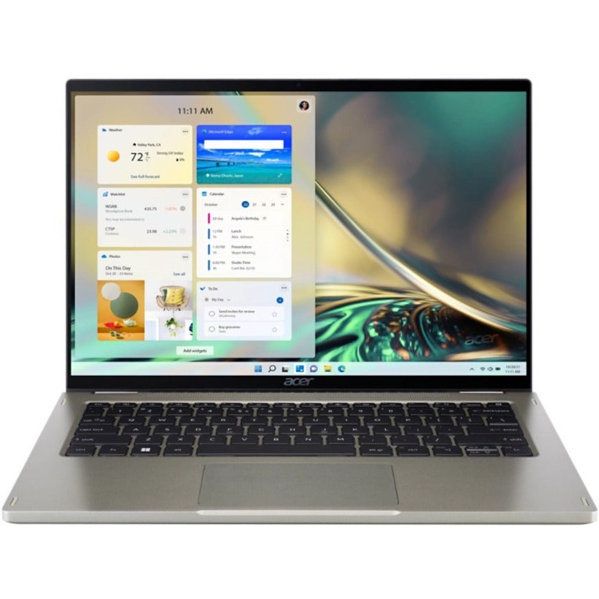 Acer Spin 5 SP514-51N SP514-51N-70LZ Ordinateur portable convertible 2 en 1 à écran tactile 14" - WQXGA - Intel Core i7 12e génération i7-1260P - 16 Go - SSD 1 To - Clavier anglais - Gris béton NX.K08AA.001