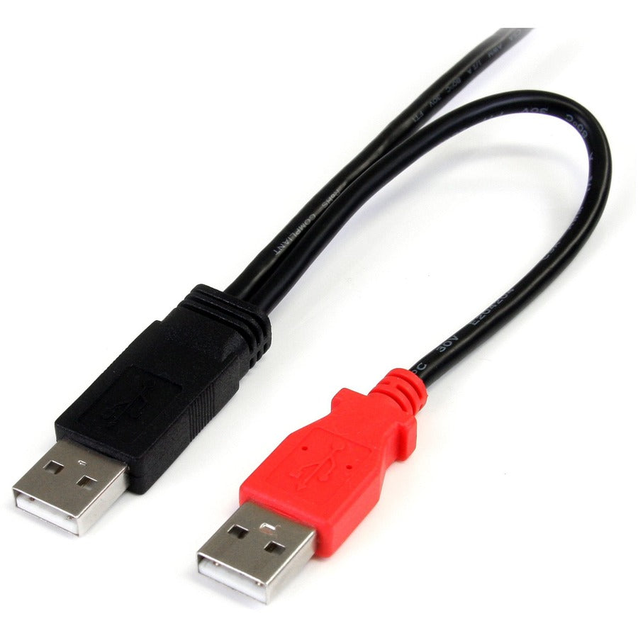 Câble USB en Y de 30 cm pour disque dur externe - Double USB A vers Micro B USB2HAUBY1