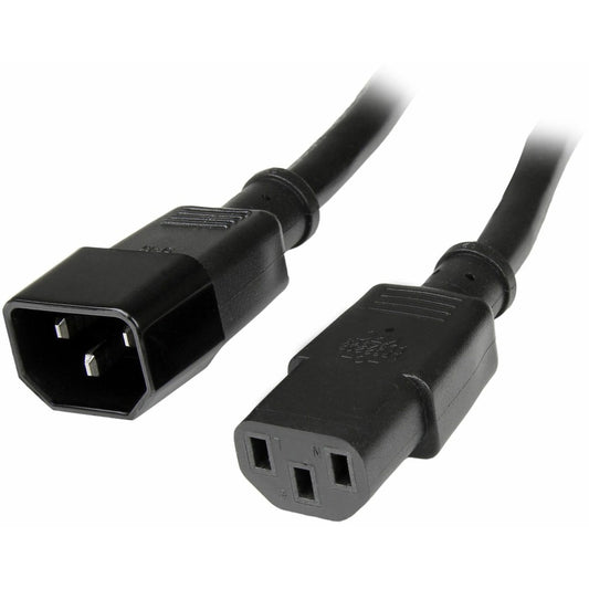 StarTech.com Rallonge d'alimentation de 0,3 m (1 pi), C14 vers C13, 10 A 125 V, 18 AWG, rallonge de cordon d'alimentation pour ordinateur, câble d'extension d'alimentation PXT1001