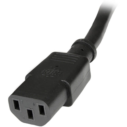 StarTech.com Rallonge d'alimentation de 0,3 m (1 pi), C14 vers C13, 10 A 125 V, 18 AWG, rallonge de cordon d'alimentation pour ordinateur, câble d'extension d'alimentation PXT1001
