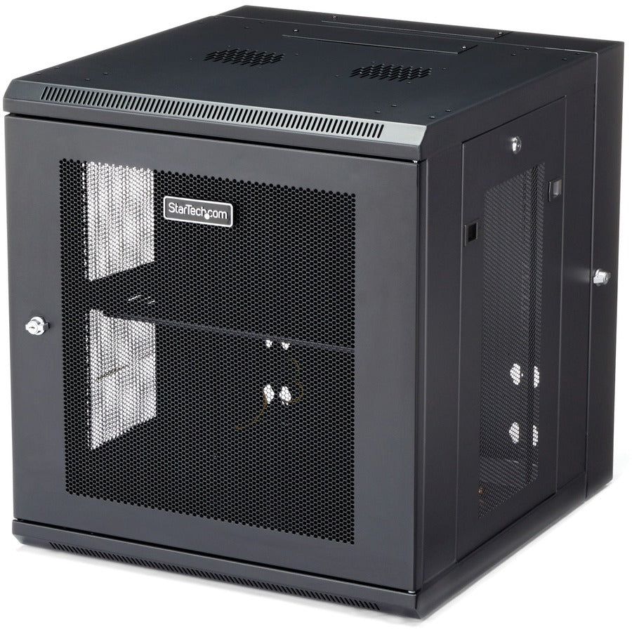 StarTech.com Armoire réseau murale 12U 19" - Boîtier de données informatiques verrouillable à charnière de 20" de profondeur - Rack ventilé flexible avec étagère - Profondeur de commutateur RK1224WALHM