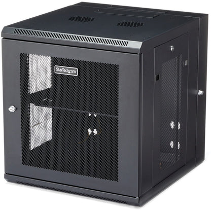 StarTech.com Armoire réseau murale 12U 19" - Boîtier de données informatiques verrouillable à charnière de 20" de profondeur - Rack ventilé flexible avec étagère - Profondeur de commutateur RK1224WALHM