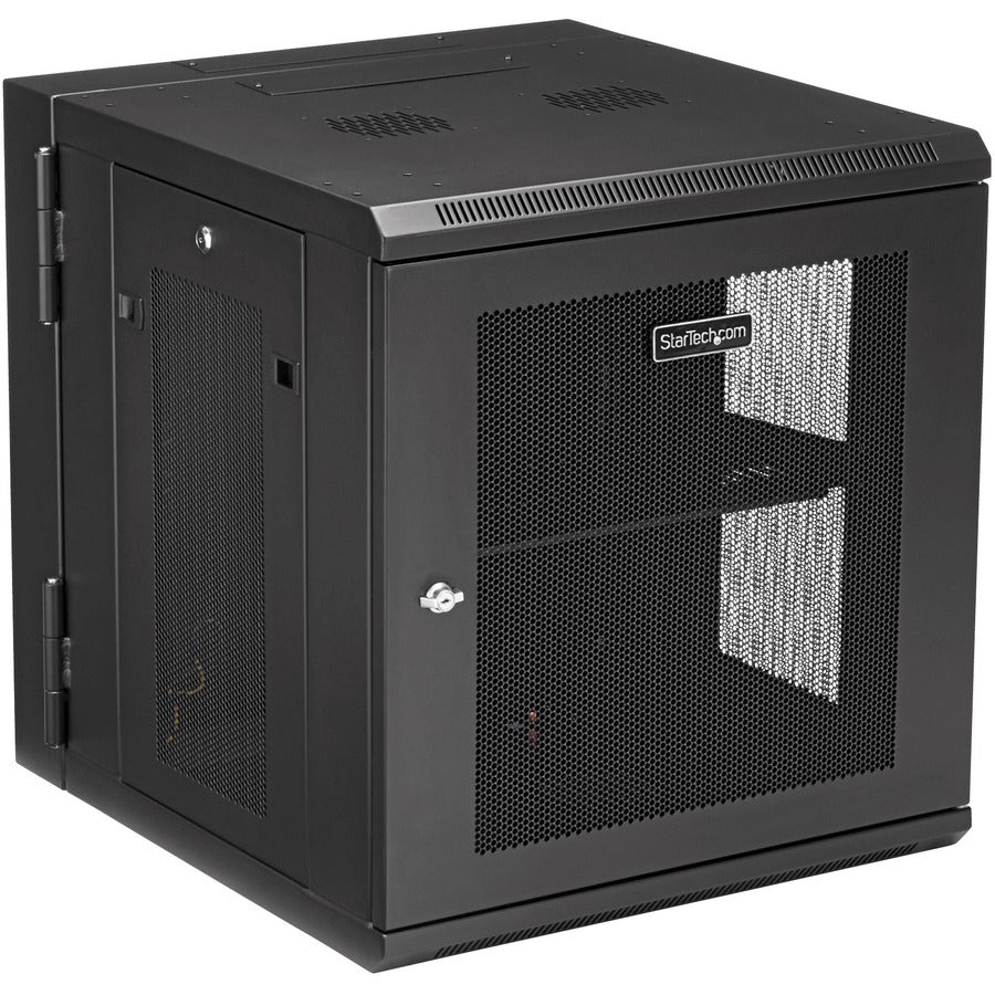 StarTech.com Armoire réseau murale 12U 19" - Boîtier de données informatiques verrouillable à charnière de 20" de profondeur - Rack ventilé flexible avec étagère - Profondeur de commutateur RK1224WALHM