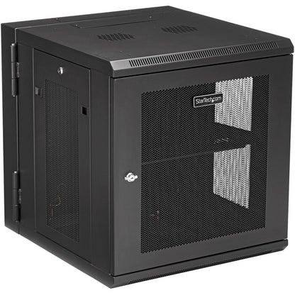 StarTech.com Armoire réseau murale 12U 19" - Boîtier de données informatiques verrouillable à charnière de 20" de profondeur - Rack ventilé flexible avec étagère - Profondeur de commutateur RK1224WALHM