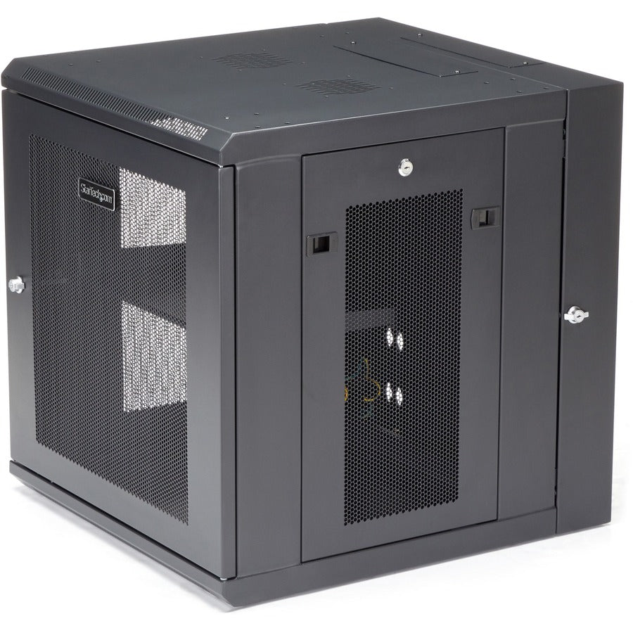 StarTech.com Armoire réseau murale 12U 19" - Boîtier de données informatiques verrouillable à charnière de 20" de profondeur - Rack ventilé flexible avec étagère - Profondeur de commutateur RK1224WALHM
