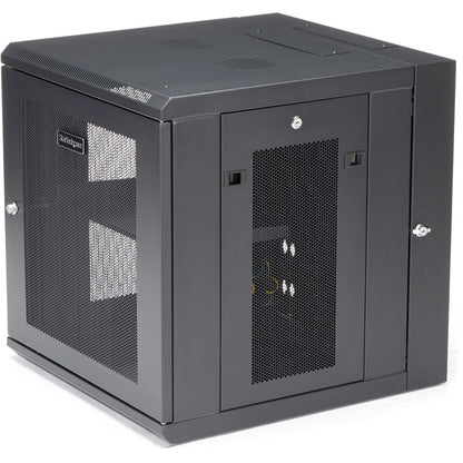 StarTech.com Armoire réseau murale 12U 19" - Boîtier de données informatiques verrouillable à charnière de 20" de profondeur - Rack ventilé flexible avec étagère - Profondeur de commutateur RK1224WALHM