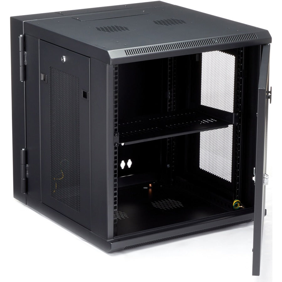 StarTech.com Armoire réseau murale 12U 19" - Boîtier de données informatiques verrouillable à charnière de 20" de profondeur - Rack ventilé flexible avec étagère - Profondeur de commutateur RK1224WALHM